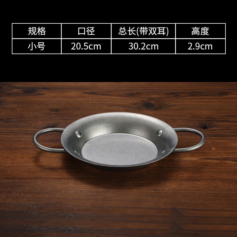 

Кастрюля для риса с морепродуктами с двумя ручками, винтажная кастрюля для войск из нержавеющей стали, ретро кастрюля с плоским дном для корейского рамена, кухонная посуда для ресторана