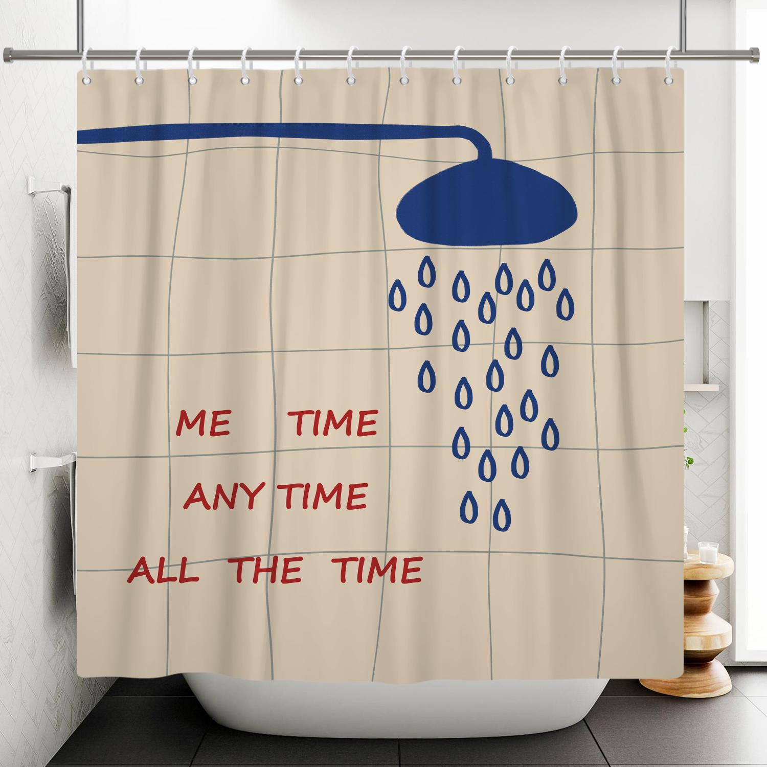 

Cute Animal Bathroom Shower Curtain Minimalist Painting Shower Curtain Polyester Waterproof Bathroom Partition Curtain With Hook W60H190(CM)-1 Pcs