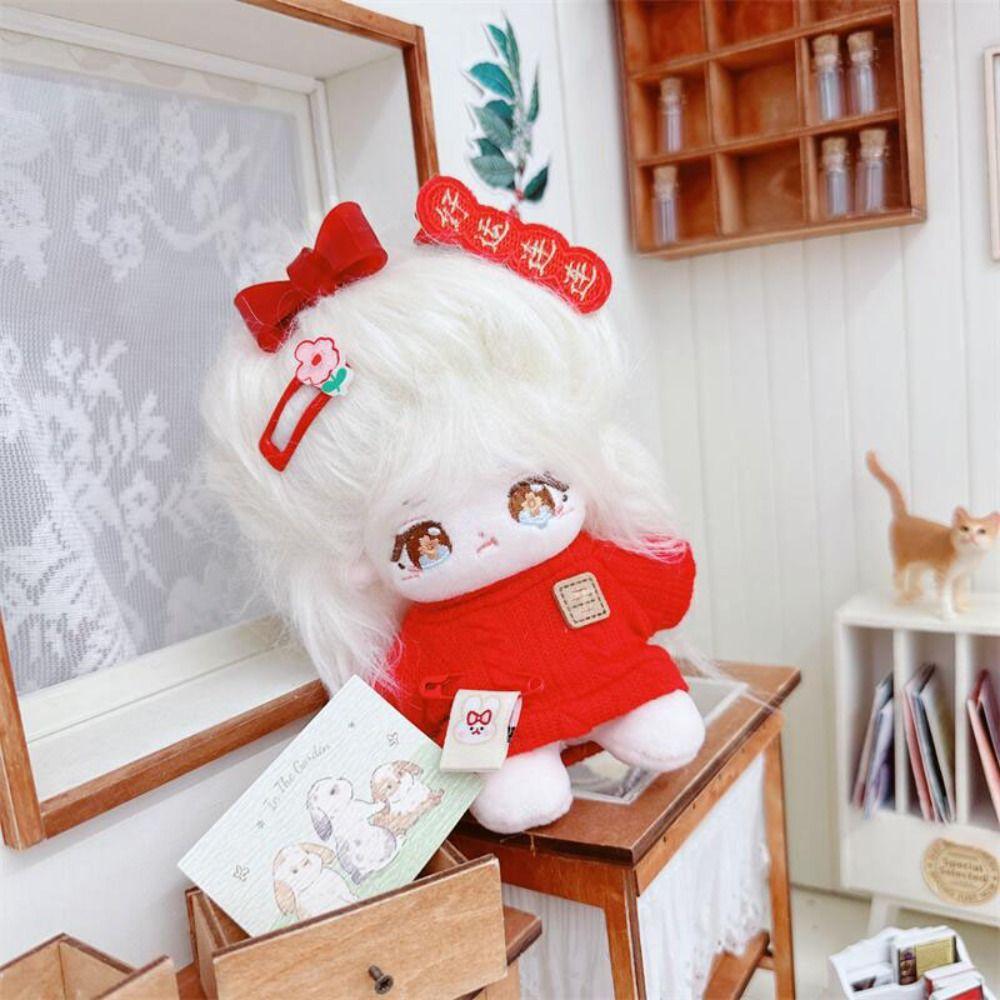 New Year Red Doll Sweaters Fashion Warm Tops Clothes Accessories  10cm Cotton Doll/Idol Dolls
