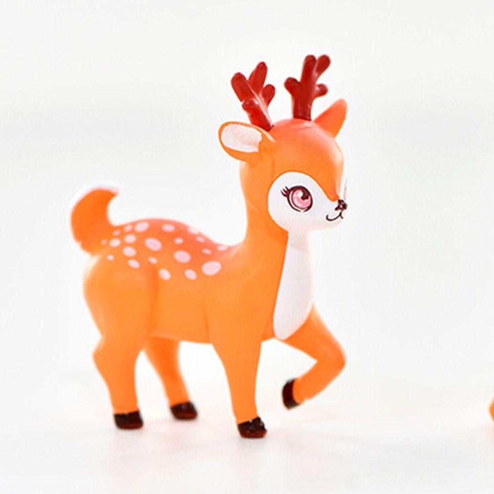 Delicate Mini Cartoon Sika Deer Ornament Waterproof Animal Statue  Garden