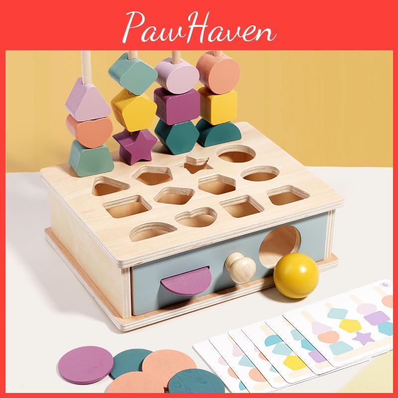 Wooden Shape Sorting Toy For Kids With Hand Eye Coordination Skills For Early Learning Development