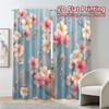 2pcs,Curtains Cherry Blossoms on Blue Popular Creative Curtains Durable 100% Polyester Fabric Curtains Versatile All Decorative