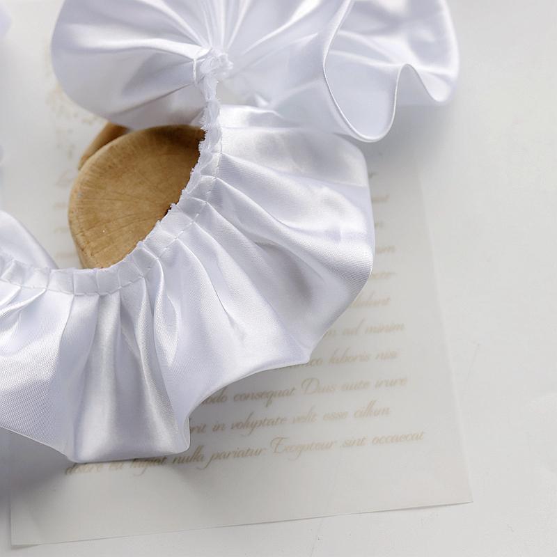 

1 ярд отделки лента кружевная ткань аппликация складка оборка платья DIY швейные принадлежности 5,5 см шириной белый