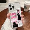 Fashion Stay Cool Cat Silicone Phone Case For iPhone 17 13 14 15 16 Pro Max 11 12 17 Pro Shockproof Clear For Magsafe Soft Cover