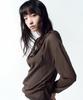 INSILENCE WOMEN Cowl Neck Hooded Knit Brown