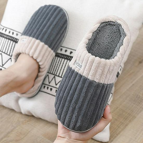 Women's Closed-Heel Waterproof Cotton Slippers - Non-Slip, Warm, Thick-Soled for Indoor Use, Autumn & Winter