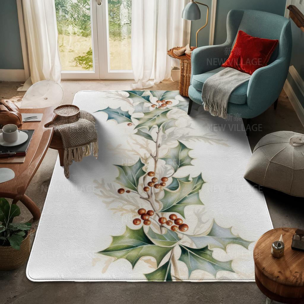 House Entrance Carpet Home Door Mat Living Room Bath Foot Bathroom Non-slip Water Absorption Rugs Bath Merry Christmas Winter