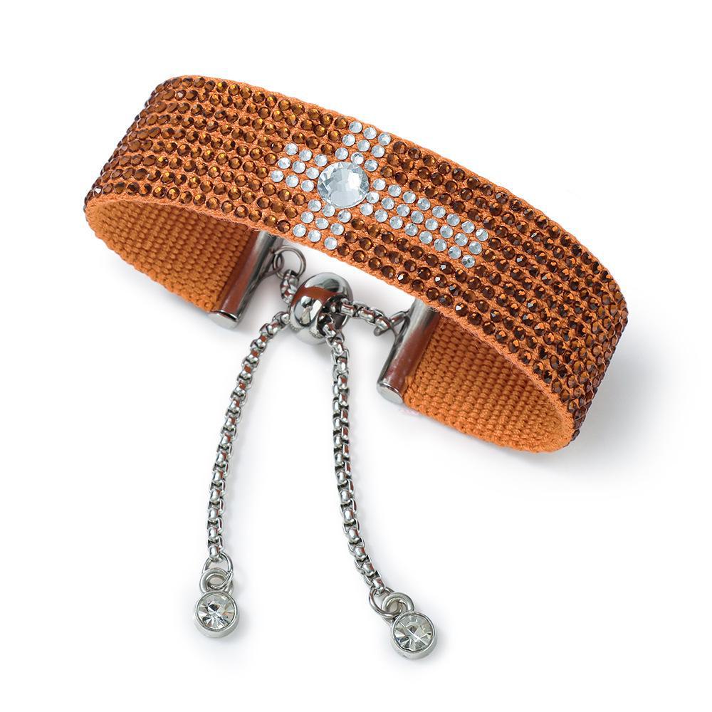 WWJD Rhinestone Cross Braided Bracelet – Hand-Woven, Creative, Adjustable Tail Chain, Diamond-Embellished