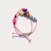 Happy Pop Initial Smile Knot Bracelet Smile Charm Initial Bead Double-Strand Knot Bracelet Thread Bracelet