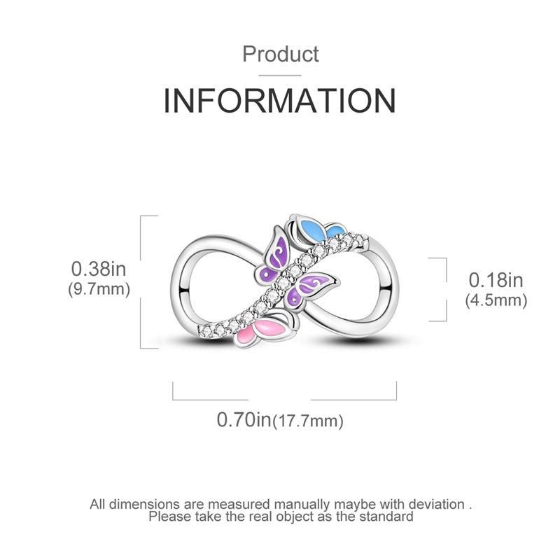 Original Charmscopper Rainbow Butterfly Infinity Symbol Beads Fit Charms Platabracelets For Women Jewelry Making Gifts