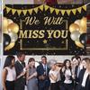 We Will Miss You Decorations Banner, Black Gold Retirement party Decoration, Going Away, Office Farewell, College Graduation, Friends Goodbye Party
