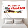 Custom Name Nutella Print Tapestry, Backdrop, Easy Setup, Ideal for Bedroom, Office & Living Room, with Aesthetic Wall Hanging Decor.