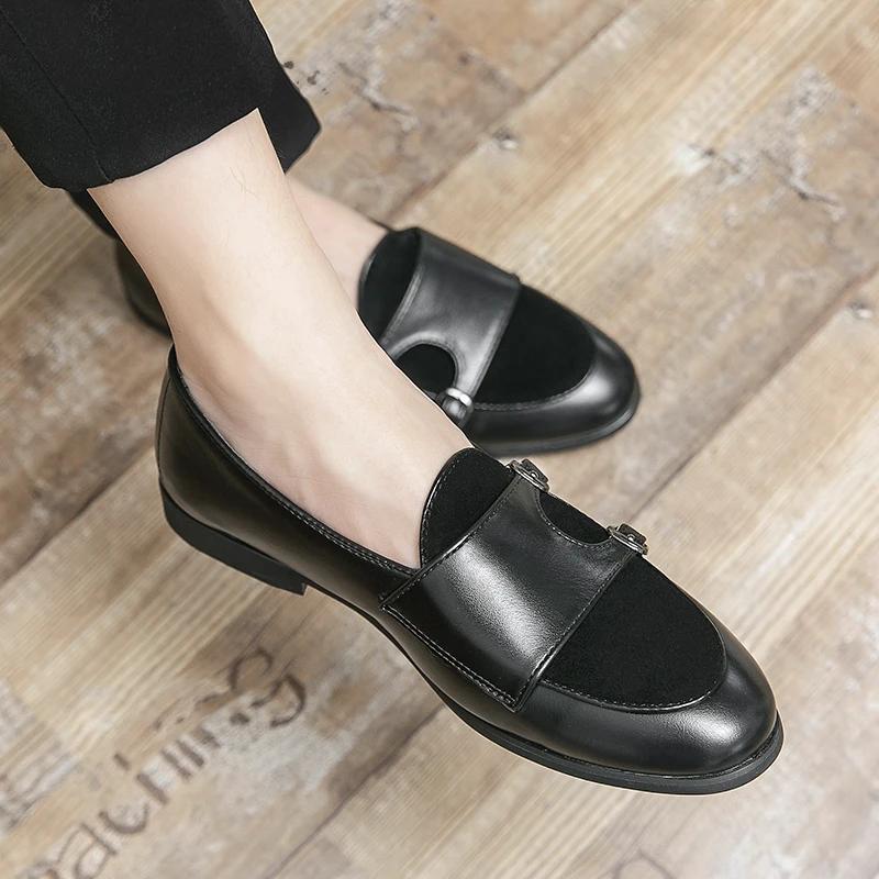 New Shallow Shoe Green Loafers Double Buckle Brand Men Shoes Italian Classic Slip on Casual Shoes Luxury Designer Shoes