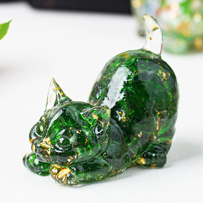 Katze Traditionelle Desktop-Dekoration Wohnaccessoires Tee-Haustier Sammlung Skulptur Handwerk