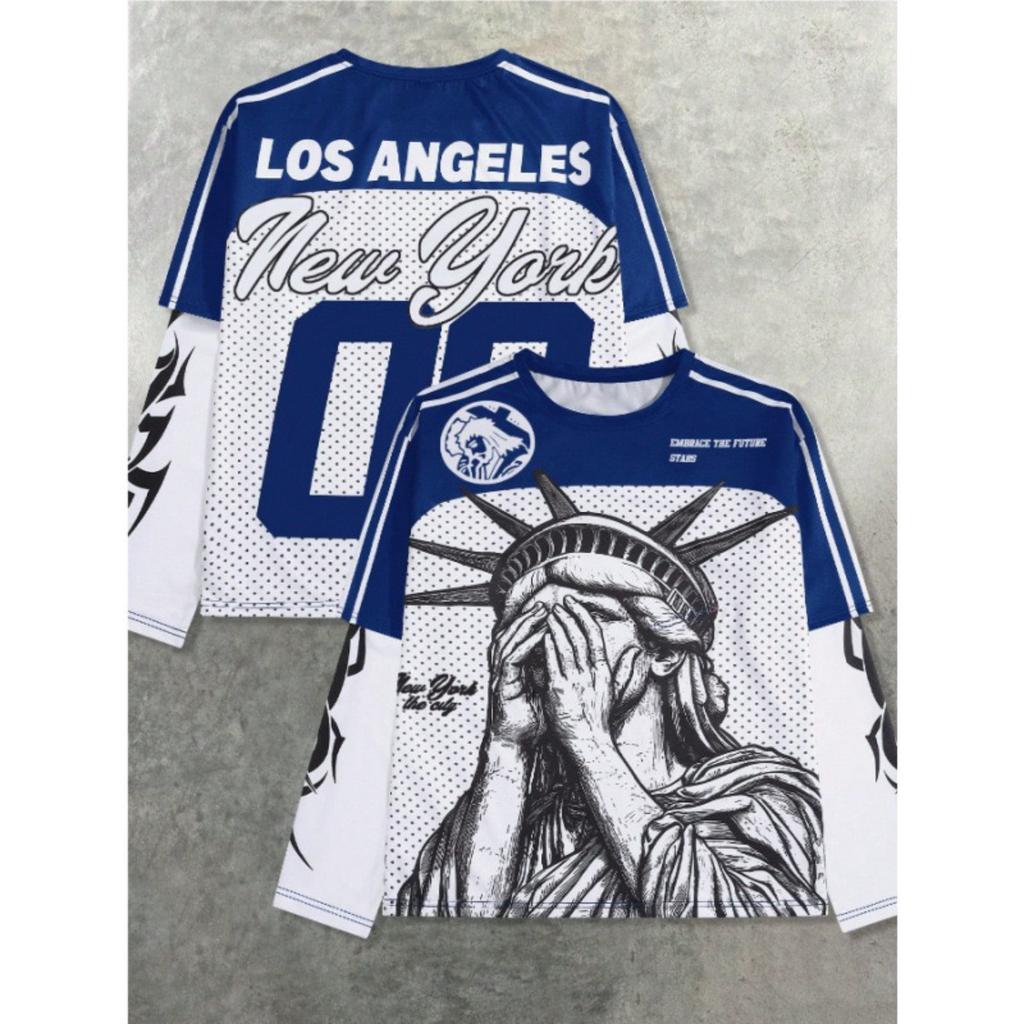 FlowStreet The New Men's Long-sleeved T-shirt Casual Fashionable and Comfortable with 3D Pattern Printing