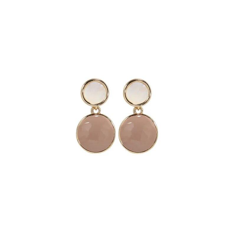 Trendy Simple Geometric Round Pendent Earrings for Women Sweet Elegant Candy Color Drop Oil Dangle Earrings Party Jewelry Gifts