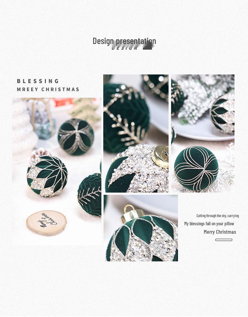 Exquisite Colored Diamond Christmas Ornament Ball Gift Set