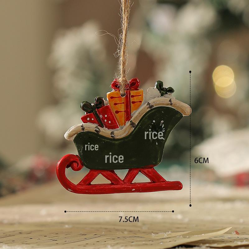 American Retro Christmas Snowman Cane Resin Pendant for Tree Decoration