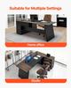 L-Shaped Executive Desk, Large Modern Office Table with Drawers and Storage Cabinet, Heavy Duty Wooden Executive Table, 158.7 KG Load Capacity, Easy
