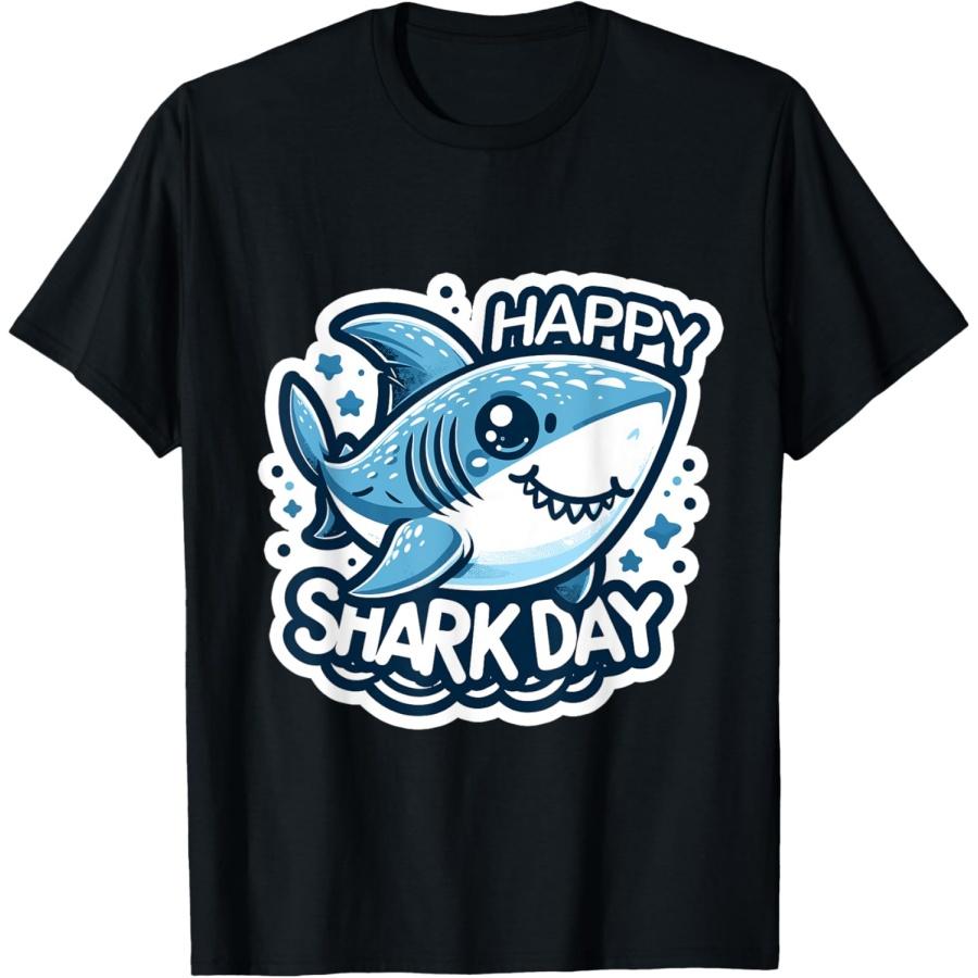 Happy Shark Day - Underwater World Animal - Cute Shark T-Shirt XXXXXL чёрный