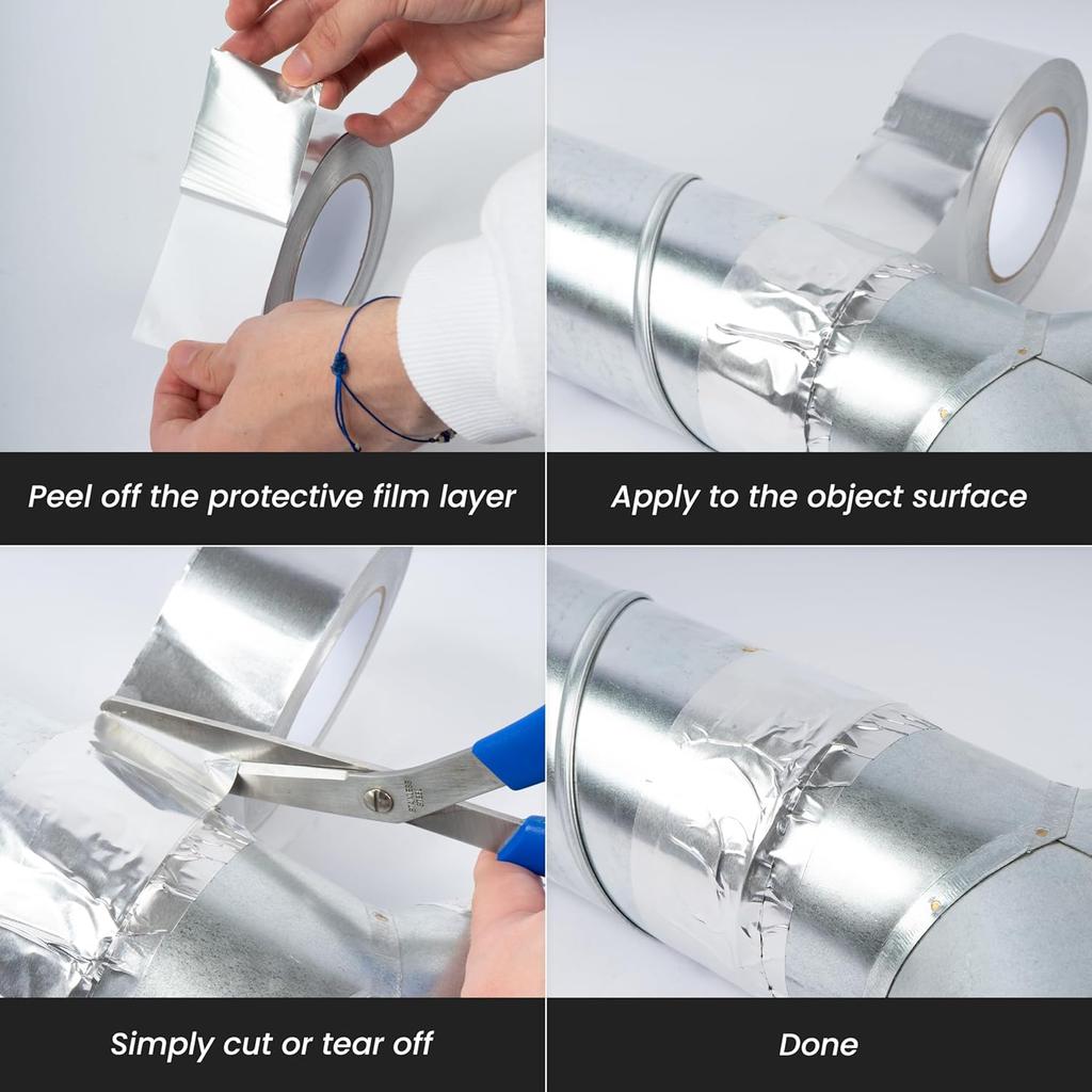 Aluminium Foil Tape Silver Heat Resistant Leakproof Adhesives Patching Repair Anti-Leakage Duct Tape Kitchen Waterproof Stickers