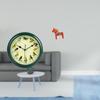 Melodic Clock And Swedish Dala Horse Figurine Decorative Wall Hanging Sound Sculpture for Bedroom