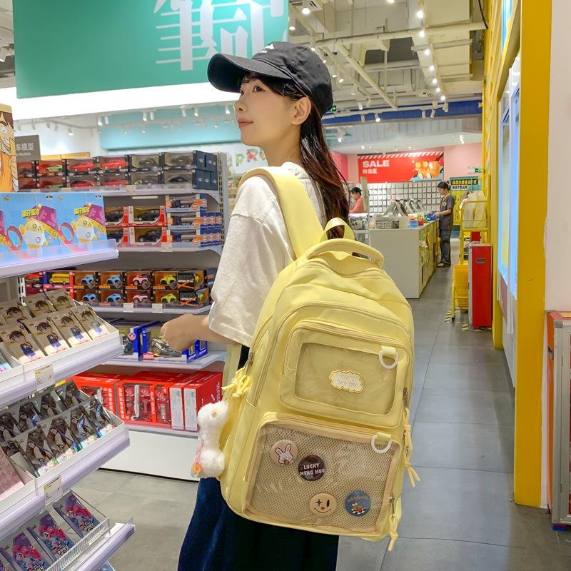 Schoolbag Junior high school college students High value backpack Tuition bag Shoulder bag Dopamine backpack Korean version of college style school