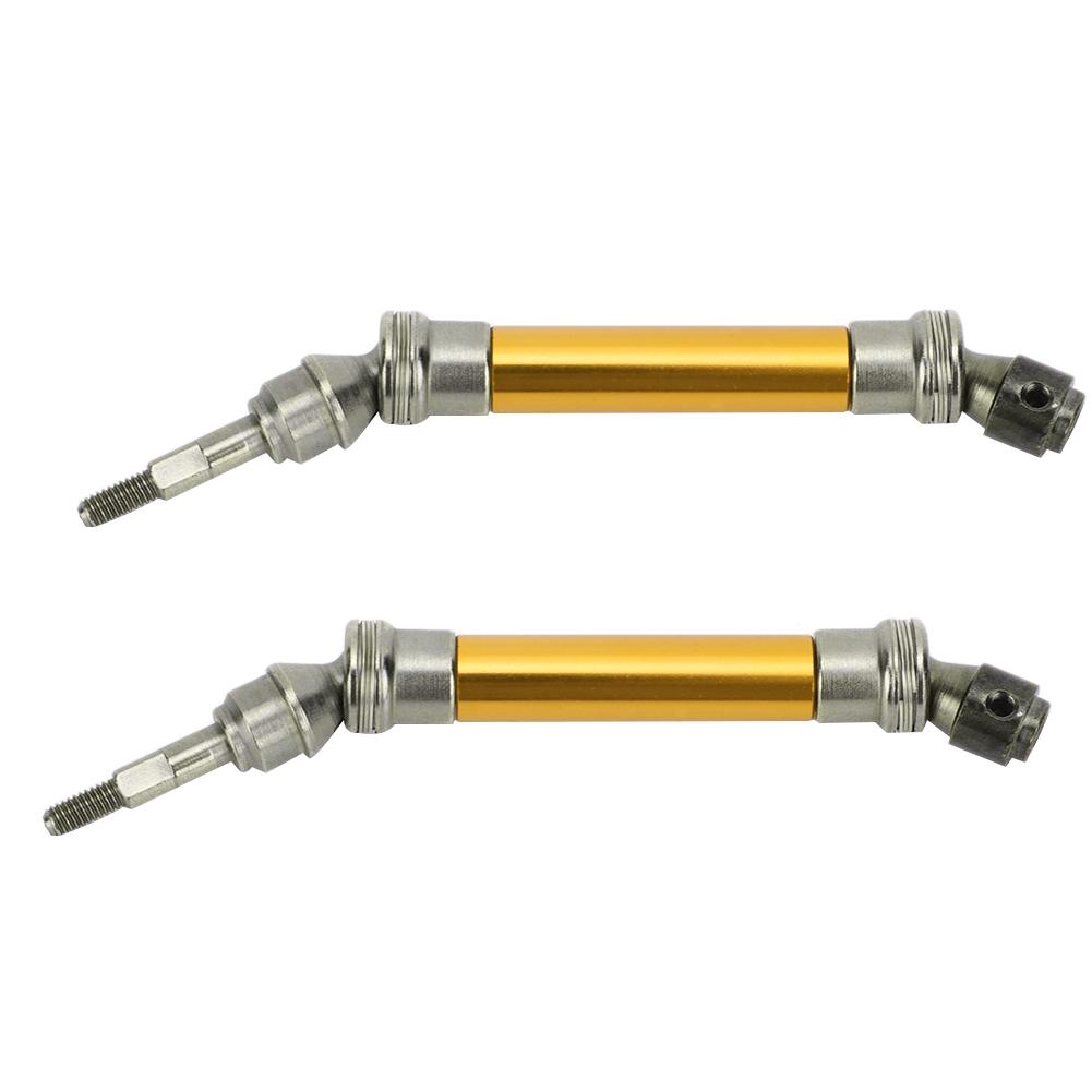 2Pcs RC Car Front CVD Three Section Type Drive Shaft Parts Accessories Fit for Traxxas Slash(Yellow )