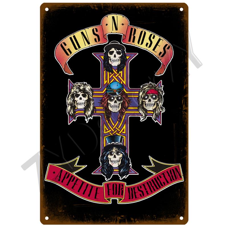 Retro Rock Tin Sign Poster Vintage Wall Poster Metal Sign Decorative Wall Plate Kitchen Plaque Metal Vintage Decor Accessories