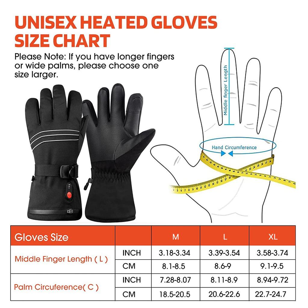 Unisex fleece-oppvarmede hansker for menn kvinner kaldt vær 3 temperaturjusterbar trådløs
