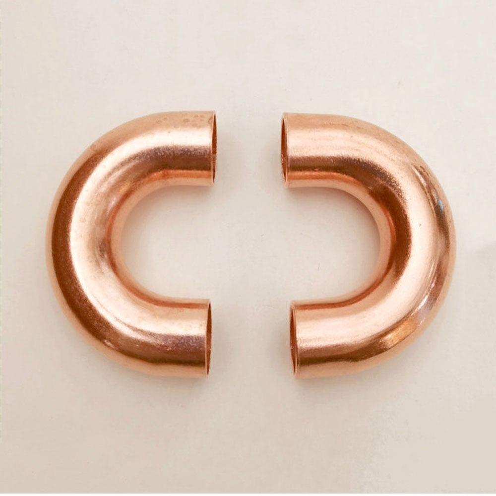 4PCS Copper Pipe Fitting No Burrs 180 Degree Bend Heat Hollow Elbow Copper