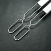 Heat Resistance Stainless Steel Double-Ended BBQ Fork Semi-automatic Design Reusable Barbecue Supply