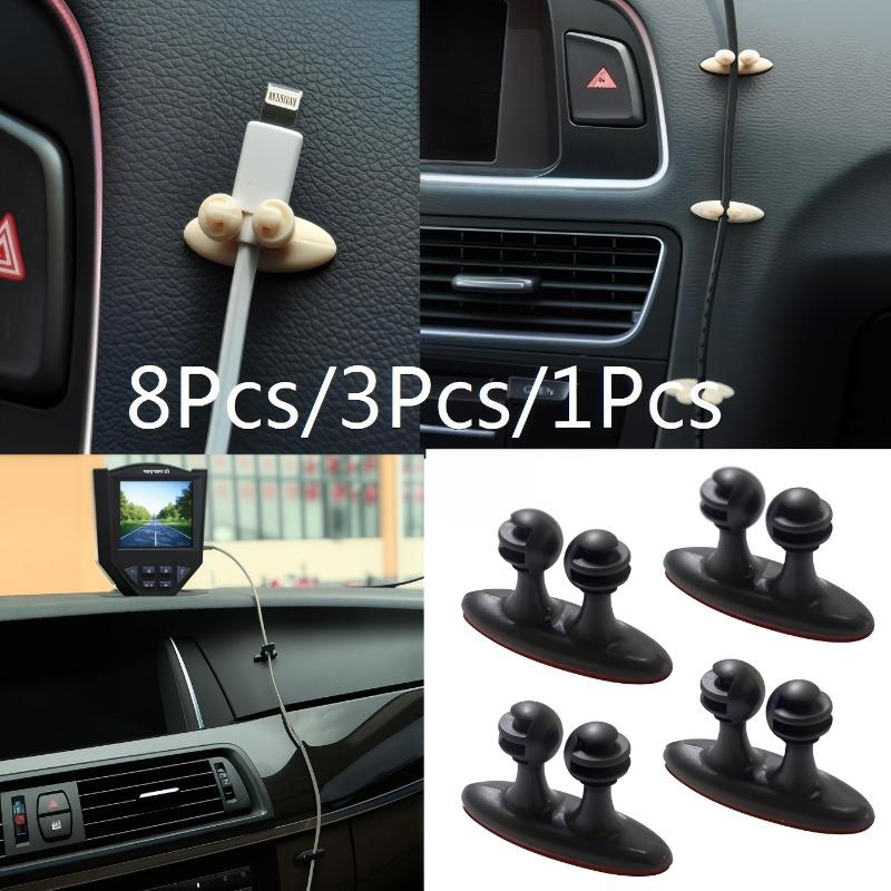8pcs/set Car Wire Cord Cable Holder Tie Clips Line Fixer Organizer Drop Adhesive
