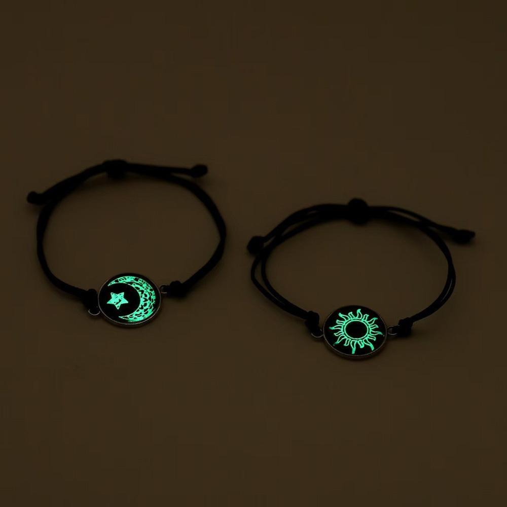 2 Stück Romantische Leuchtende Sonne Mond Partner Armbänder Freundschaft Schmuck Valentinstagsgeschenk