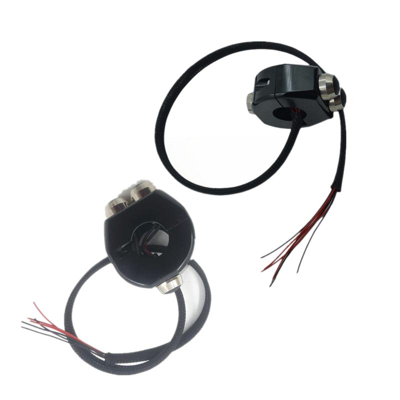 2Pcs CNC 3 in 1 Momentary Switch Handlebar Buttons Switch Motorcycle Cafe Race