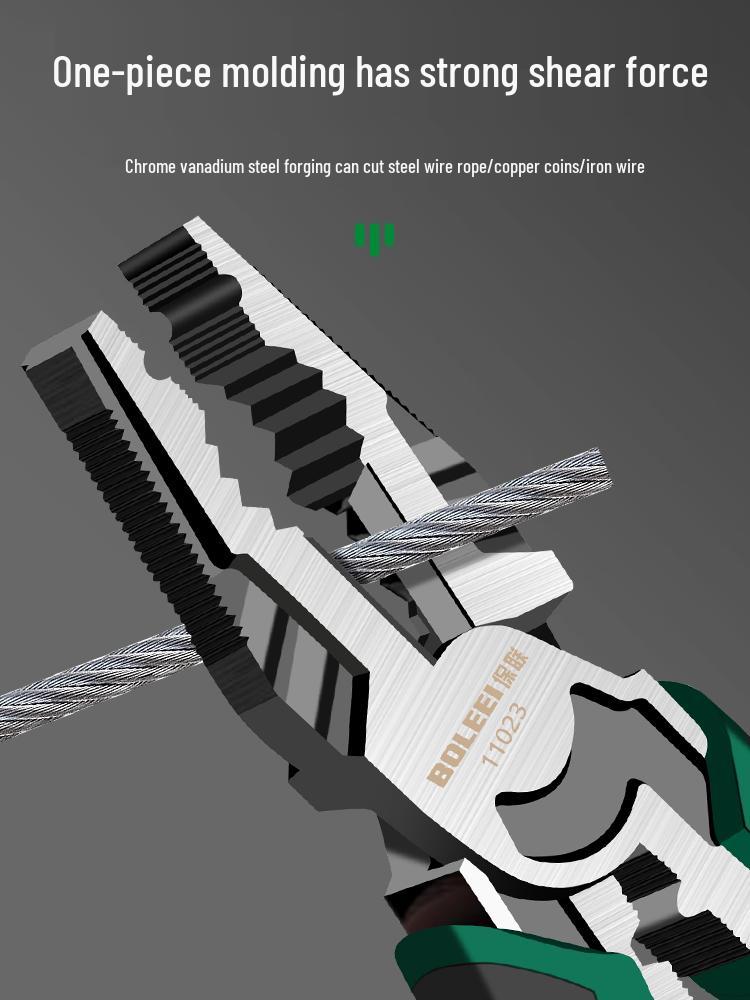 Multifunctional Industrial-Grade Pliers: Combination, Needle Nose, Diagonal Cutting, Eccentric, Strong Blade.