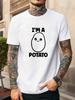 Unisexs Crew Neck Short Sleeve Tee I Am A Potato Cartoon Print Summer Casual Loose Breathable Male Funny Streetwear Daily Tops
