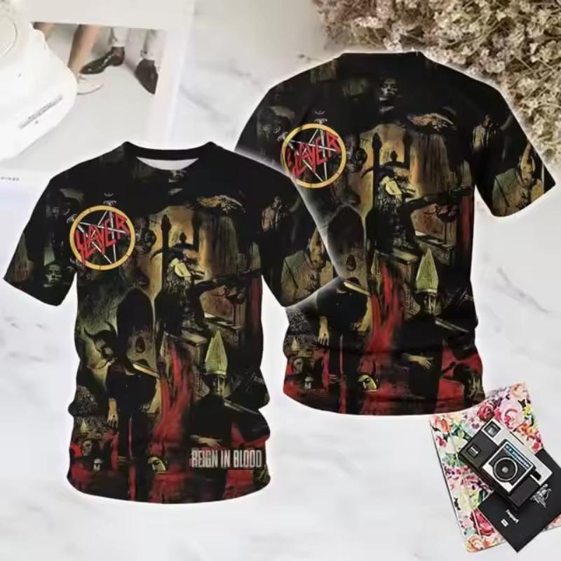 Vintage Men's T-shirt Classic Band Accept 3D Printed T Shirts Man Women Hip Hop Short Sleeve Tee Fashion Street Men Top Clothing