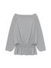 GLOWNY Sway Shirring Long Sleeve (Gray)