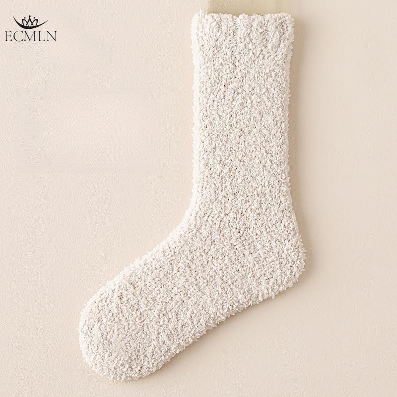 Coral Fleece Socks Autumn and Winter Women's Mid-calf Socks Non-shedding Fleece-lined Warm Sleep Socks Floor Socks