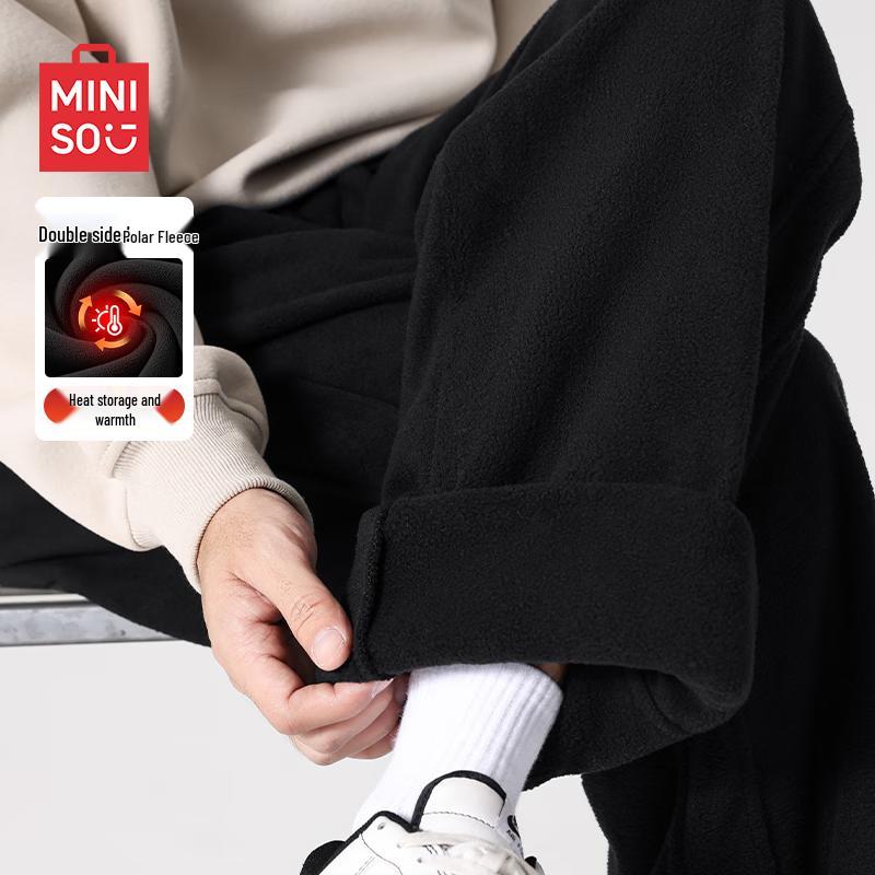 MINISO Men's Plush Lined Straight-Leg Casual Pants