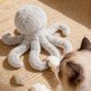 Fluffy Cat Toy with Octopus Shape Soft Non-Shedding Rabbit Fur Toy Interactive Play And Anxiety Relief Cat Chew Toy