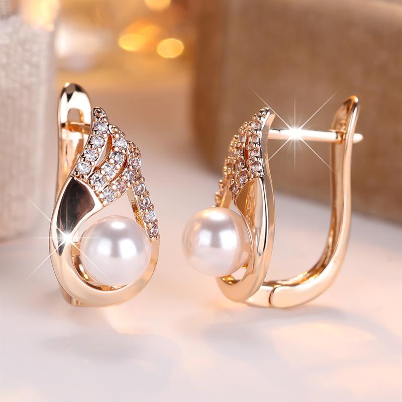 Elegant Feather and Faux Pearl Drop Earrings for Women, Luxurious Angel Wing Earrings… More