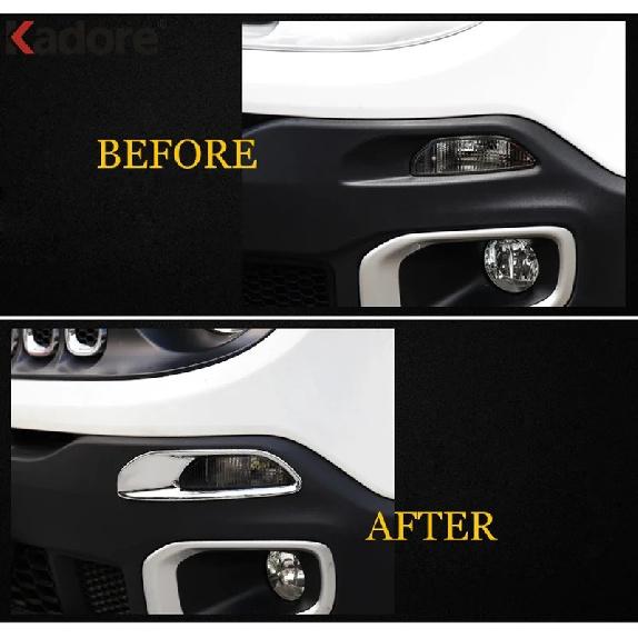 Turning Light Lamp Cover Trim For Jeep Renegade 2014 2015 2016 2017 2018  Chrome Car Turn Lights Bezel Trims Accessories