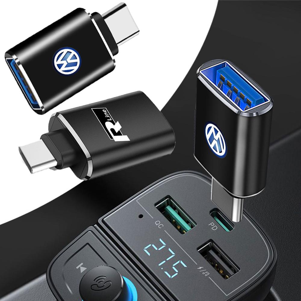 OTG USB 3.0 To Type C Adapter Mini Converter Phone Charging Cable Charger Accessories For Volkswagen VW RLine Golf Passat Polo EHJLN1