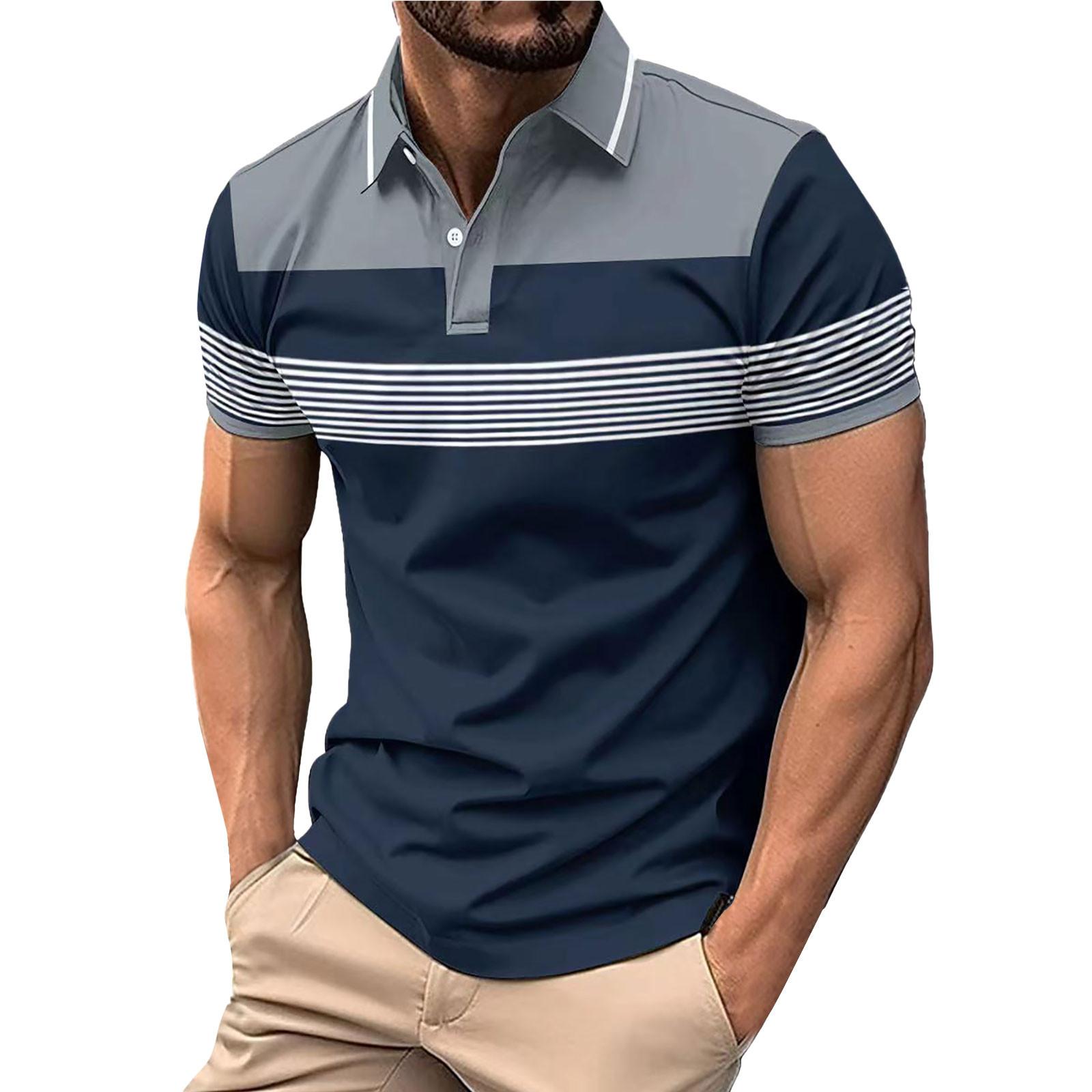 

Мужская модная рубашка с цветными блоками с лацканами, повседневный топ с длинным рукавом XXL