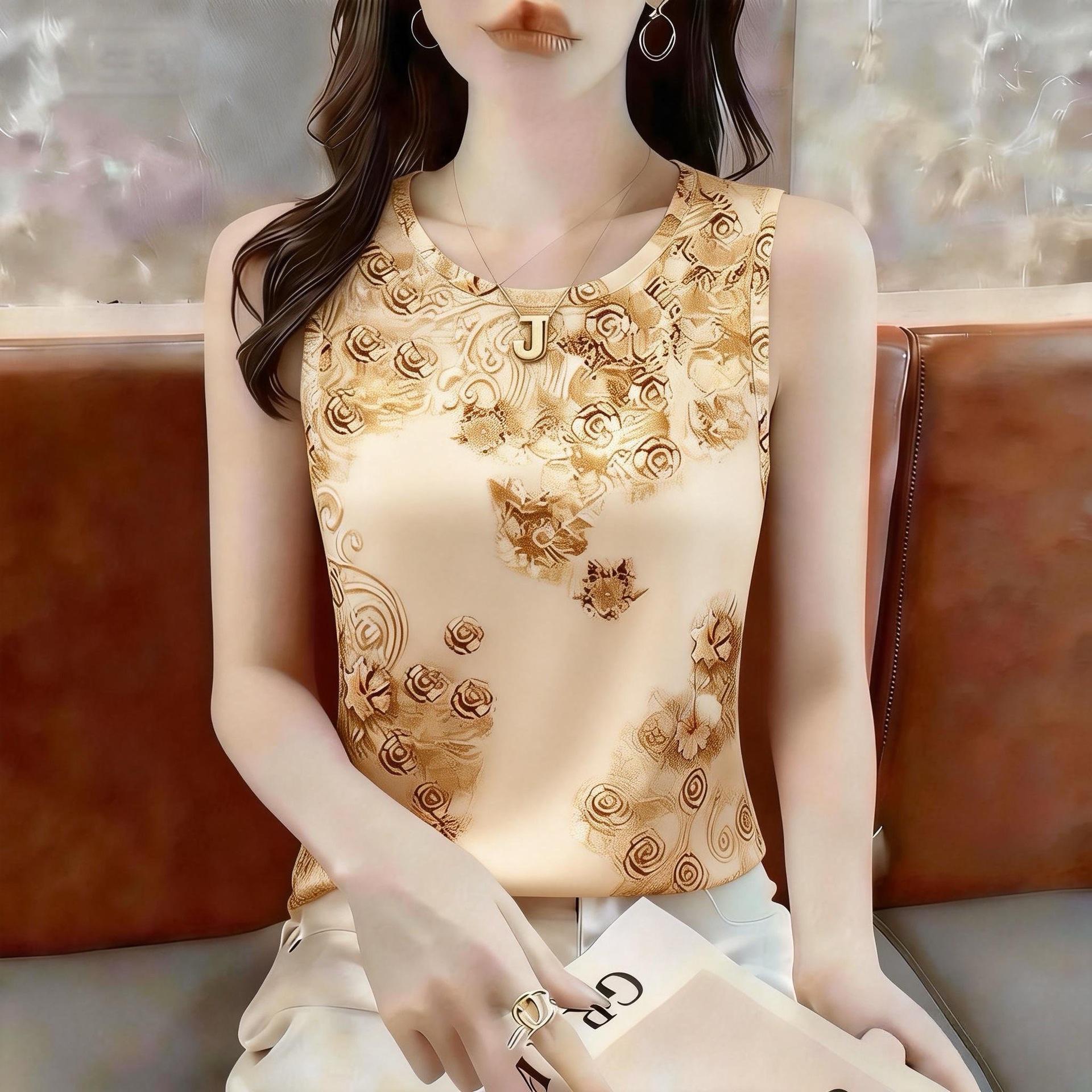 2026 Trendy Slimming Printed Summer Camisole for Women 3XL (135-150 jin)