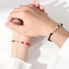 A pair of couple's bracelets s9Silver bamboo knot red rope bracelet for men and women, simple style
