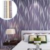 Embossed 3d Wave Stripes Wallpaper Silver Grey Non Woven Living Room Wall Decors
