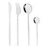 4 pz/set Oro Nero In Acciaio Inox Stoviglie Posate Da Tavola Coltello Colorato Forchetta Cucchiaino Posate Eco Friendly Per Il Partito